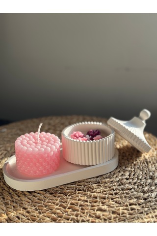 Sevgililer Gününe Özel Hediyelik Dekoratif Mum Seti