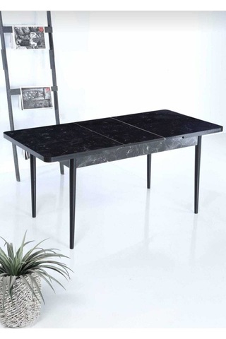 6 Kişilik Açılır Masa Sandalye Takımı Mutfak Masası Takımı Salon Masası Yemek Masası Masa Takımı Gri & Krem