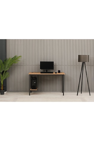 Sehpol Bilgisayar Masası Sağ Sol Yönlü Pc Kasa Raflı 125x65x75 Cm Antrasit Atlantik Çam