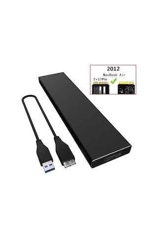 2012 Apple Uyumlu MacBook Ssd Usb Çevirici 7+17 Pin 24
