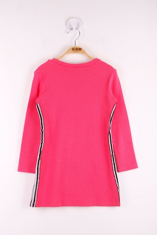 Toontoy Kız Çocuk 2 Yandan Şeritli Elbise Nar Çiçeği