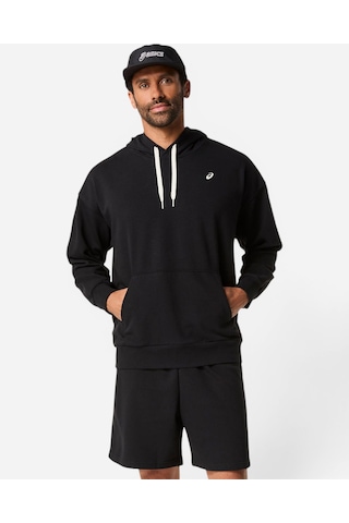 Asics French Terry Relaxed Pullover Hoodıe Erkek Siyah Sweatshirt 2031f449-001