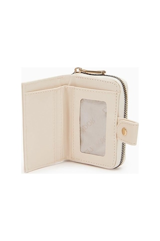 Levidor Fermuarlı Kadın Cüzdan - Krem Krem