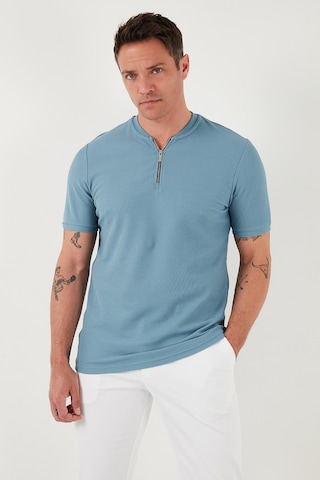 Buratti Pamuklu Regular Fit Yarım Fermuarlı Erkek T Shirt 5902653 Mavi