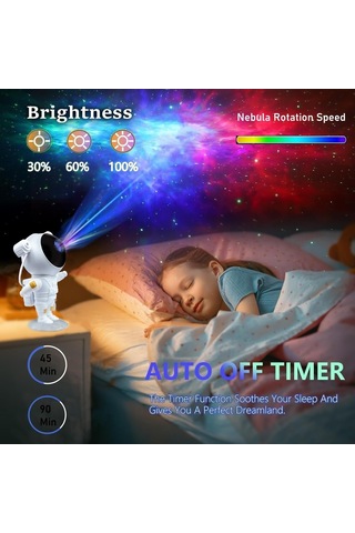 Yıldızlı Gökyüzü Gece Lambası, Projektör, Astronot Projektör Lamba, Odayı Dekore Etmek, Gece Lambası Ambiyansı, Çocuklar Ve Yetişkinler İçin Ev Partisi Hediyesi Diğer