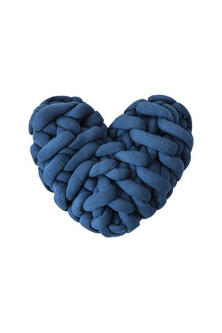 Örgü Düğüm Kalp Şekilli Yastık Yastık Kalp Şekilli Makarna Renk Yastık Ev Kanepe Yastıklar Fotoğrafçılık Sahne Dark Blue
