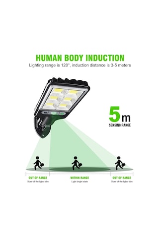 Sones Güneş Enerjili Sokak Lambası Led İnsan Vücudu İndüksiyon Bahçe Lambası, Özellik: 616c-30 Cob