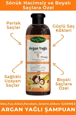 Phytoflora Tuzsuz Argan Yağlı Botanik Şampuan 400 ML