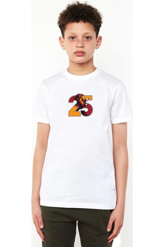 Tshirthane 25 Aslan Beyaz Çocuk Bisikletyaka Tshirt Beyaz