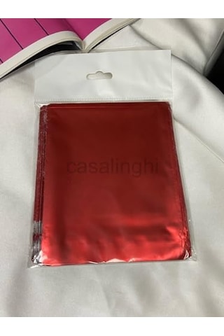 Tek Renk Lüx Hediye Paketi Poşet Bantlı Red Wrap 11x12 Cm Kırmızı 50lı Genel