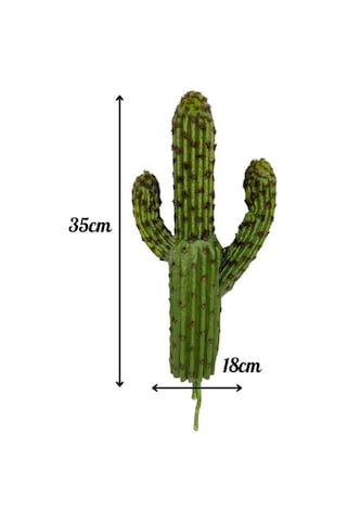 Yapay Çiçek Kaktüs Ağacı Koyuyeşil 2li Set 3kollu 50 15cmve 35 15cm Sk4022