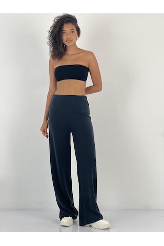 Miss Poem Kadın Yüksek Bel Siyah Pantolon Siyah