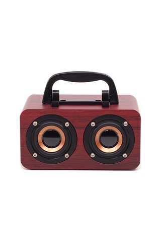 Samdoo Ft-4002 Klasik Ahşap Bluetooth Hoparlör - Kablosuz 10m Menzil, 3wx2 Güç, Bassli Ses, Siyah Ahşap Desenli