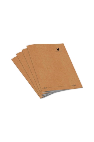 Wings Journal 4'lü Defter Seti - A5, Çizgili, Kraft Kapak, 96 Sf Krem