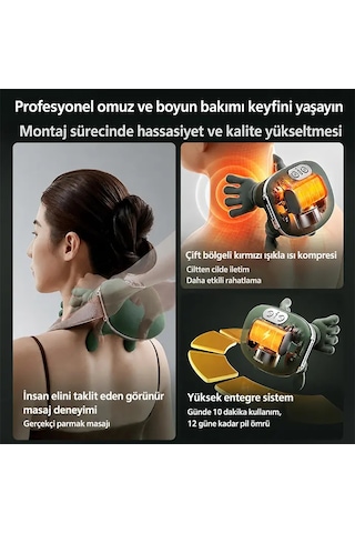 Ezere Relaxbuddy Pro Ovmalıısıtıcılı İnsan Eli Şeklinde Şarjlı Boyun Masaj Aleti- 5775