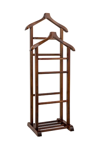 İki Tepeli Dilsiz Uşak Koyu Kahverengi Masif Ahşap Palto Ceket Kahverengi