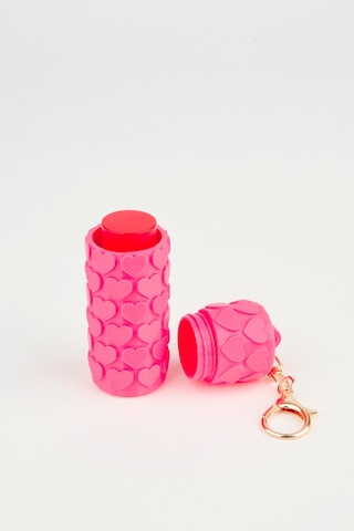Vivaq Kalp Desenli Pembe Ruj Lip Gloss Kılıfı 3d Baskı Charm Çanta Aksesuarı Anahtarlık