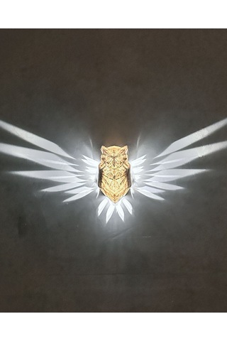 Dekoratif Baykuş Gece Lambası Beyaz