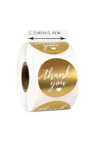 1000 Adet Teşekkür Ederim Etiketi Teşekkür Ederim Altın Etiket 1 İnç Rulo Teşekkür Ederim Etiketleri, Hediye Dekorasyonu İçin Teşekkür Ederim Etiketleri 2,5 Cm Çok Renkli