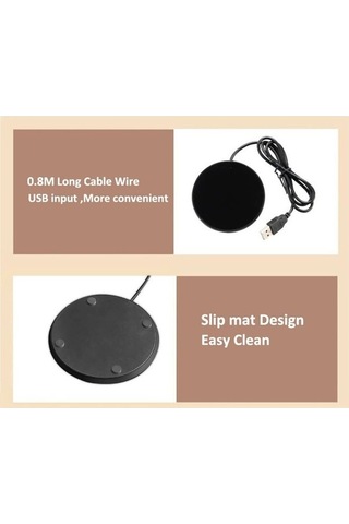 Ulzyvf Createtech Usb Siyah Pedi Kahve Isıtıcı, Gri Fincanı Elektrikli Ambition - Ox, Taşınabilir Masada Kullanım İçin Pratik - Siyah Gri - Siyah