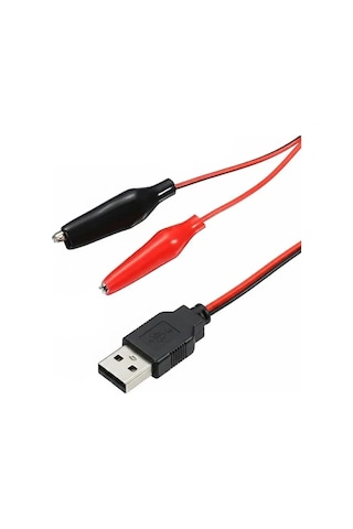 Powermaster Pm-28657 Usb Erkek - Küçük Krokodil Uçlu 5v 2a Test Kablosu 60 Cm