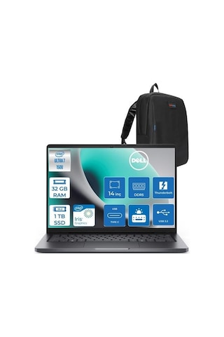 Dell Pro 14 PC14250C7165H10 Core 7-150U 32 GB 1 TB SSD 14" W11P Dizüstü Bilgisayar + Zetta Çanta