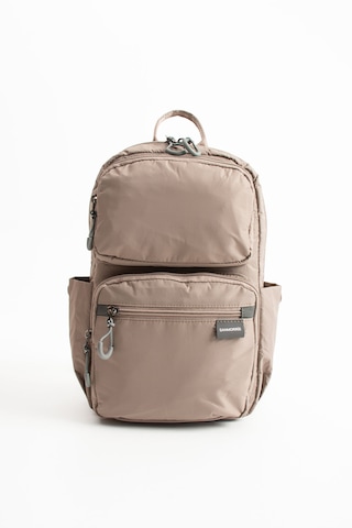 Özer-6032 Sanmorris Unisex Suya Dayanıklı Paraşüt Kumaş 5 Bölmeli Laptop Bölmeli Seyahat Ve Okul Çantası Bej - Kum