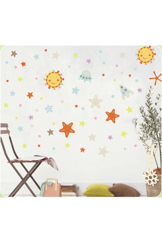 Sıa Duvar Süsü Sticker Uzaylı Desenli Pvc