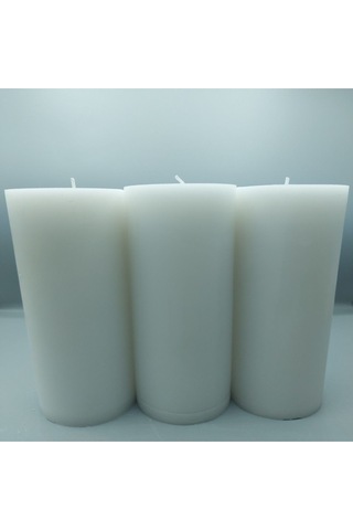Soya Parafinli Beyaz 1 Adet 70-80 Saat Yanma Süreli Çap:10 Cm Boy:10 Silindir Blok Mum Beyaz Beyaz