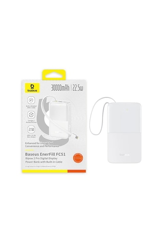 Baseus Enerfill Fc51 Bipow 2 Pro Powerbank 30.000 Mah 22.5w - Beyaz BEYAZ