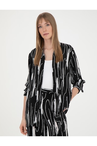 Pierre Cardin Kadın Siyah Gömlek Desenli 50284765-vr046 Siyah