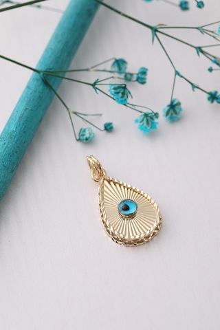 14 Ayar Altın Damla Göz Kolye Ucu