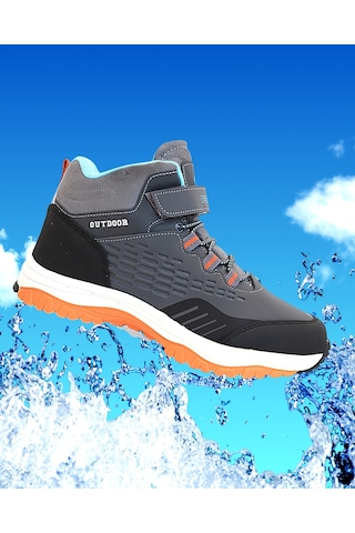 Kidessa 1767 Anatomik Tabanlı Bantlı Çocuk Trekking Spor Bot Gri Çok Renkli