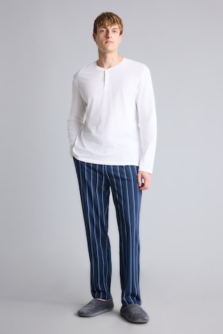 Defacto New Regular Fit Uzun Kollu Düğme Detaylı Üst Çizgili Alt 2li Pijama Takımı H7607ax26auwt34 Beyaz-wt34