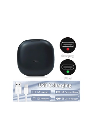 3x Büyütme Özellikli Kompakt Ayna, Taşınabilir Cep Aynası, Çift Taraflı Led Işıklı Makyaj Aynası, Usb-c Şarj Edilebilir Seyahat Aynası Siyah Diğer