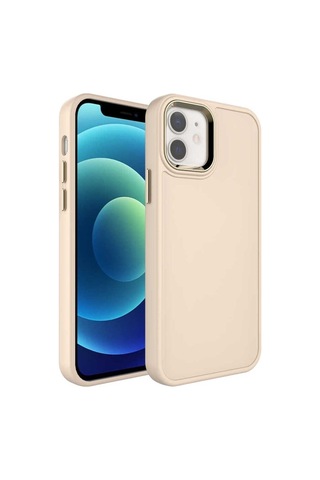 Apple Uyumlu iPhone 11 Kılıf Metal Çerçeve Ve Buton Tasarımlı Sert Zore Botox Kapak Lila