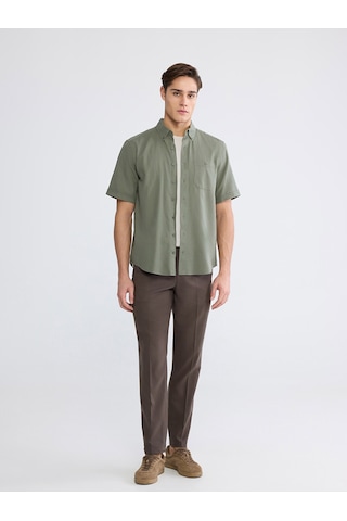 Lcwaıkıkı Classic Haki Regular Fit Poplin Erkek Gömlek