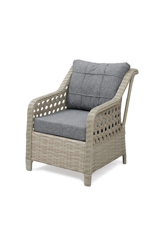 Ronda 3+1+1+2puf+masa Rattan Bahçe Balkon Mobilyası Bambu - Krem