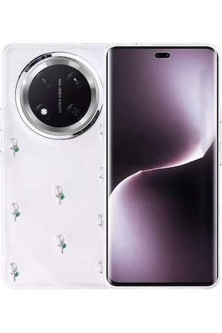 Noktaks - Huawei Honor Uyumlu Honor Magic 7 Lite - Kılıf Airbag Tasarımlı Simli Şeffaf Koruyucu Kutup Kapak - Fiyonk T37075 Fiyonk