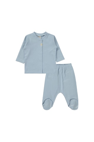 Civil Baby Düz 1-6 Ay Pijama Takımı - Mavi Bebe Mavi