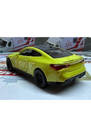Oyuncak Metal Model Araba 1/36 Çek Bırak Bmw M4 Sarı