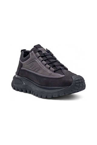 Voyager M434 Hakiki Deri Erkek Sneaker Ayakkabı Siyah