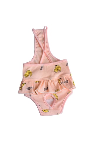 Muz Baskılı Köpek Fizyolojik Pantolon Rahat Nefes Alabilir Askılı Pet Fizyolojik Pantolon, Boyut: Xl Pembe