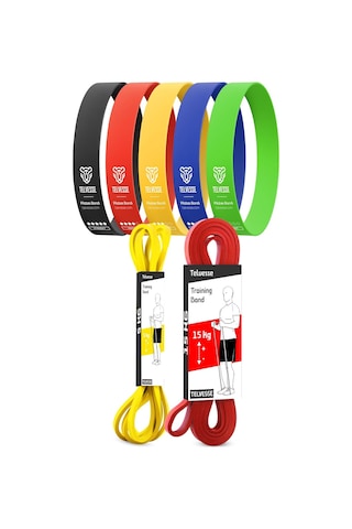 Mega Setler Direnç Bantları + Pilates Bandı Direnç Bandı Barfiks Lastiği Loop Power Band Diğer
