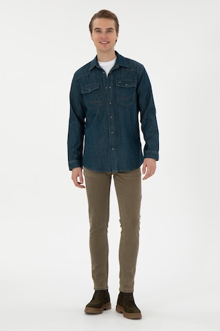 U.S. Polo Assn. Erkek Mavi Jean Gömlek 50289470-DN0030