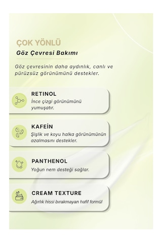 Botavee Bright Fix Kırışıklık Karşıtı, Aydınlatıcı Ve Nemlendirici Göz Çevresi Kremi - Retinol, Kafein 20 Ml
