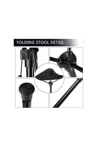 Bloomnest Teleskopik Katlanır Balıkçılık Sandalyesi A144 - Altın/siyah, Hafif Ve Uzaylı Taşınabilir Kamp Sandalyesi Altın - Siyah