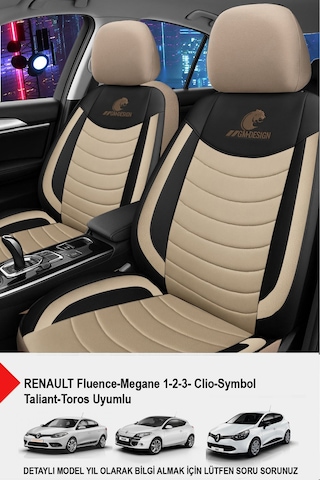 Naz Oto Panther Serisi Keten Kumaş Oto Koltuk Kılıfı- Renault Fluence-megan 1-2-3-clio-symbol-toros Uyumlu