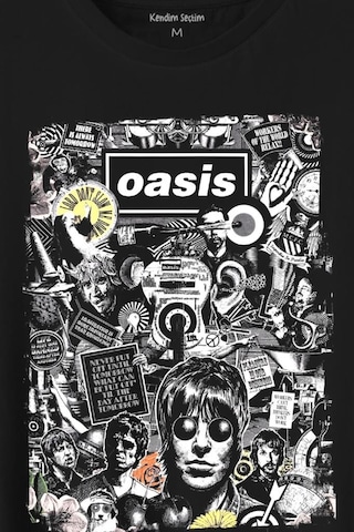 Oasis Rock Music Baskılı Tişört Unisex T-shirt 001