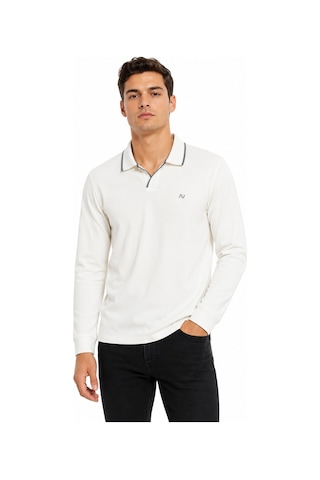 Advante Erkek Mevsimlik Spor Polo V Yaka Sweatshırt Bgl-st05469 Ekru